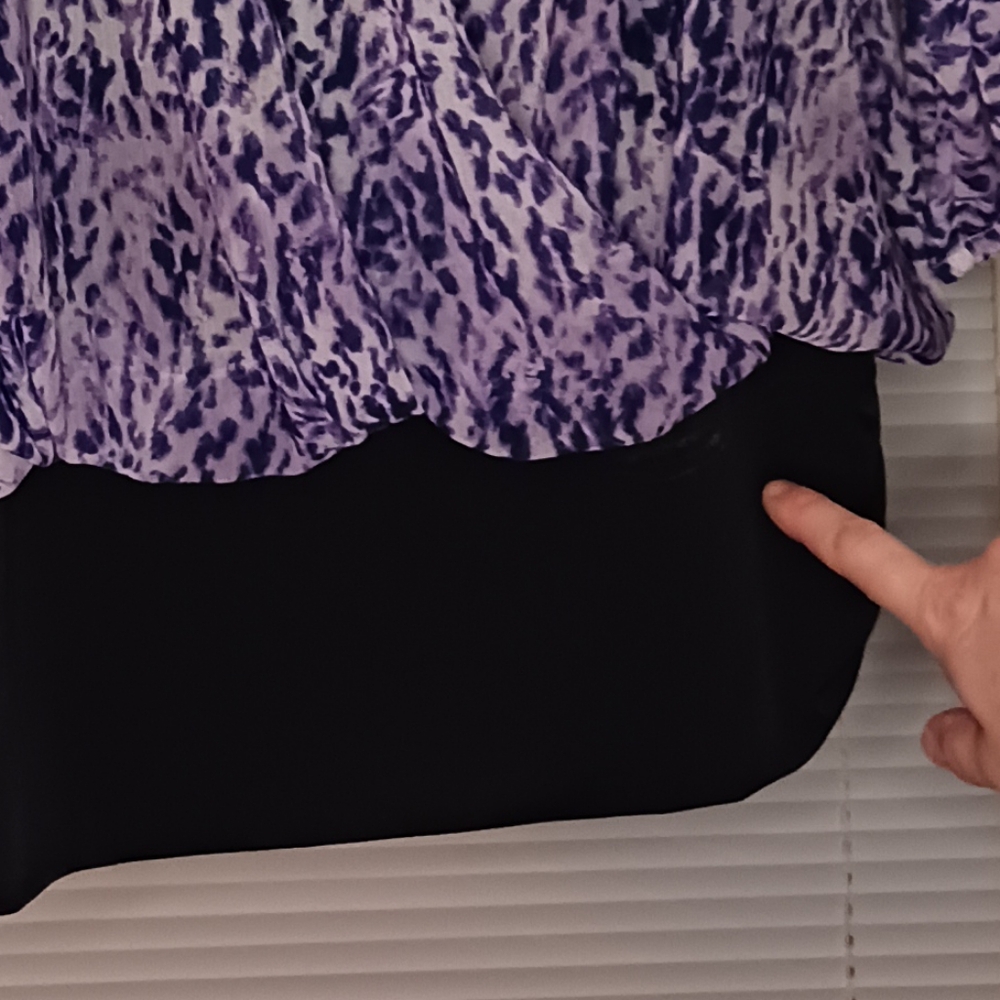 Bundle Sale - Jennifer Lopez Purple/Black Long Sleeve Top Size Large - Picture 5 of 6